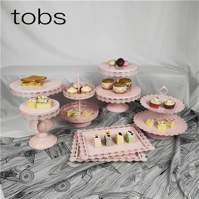 Золотой розовый белый свадебный десертный поднос подставка для торта кекс