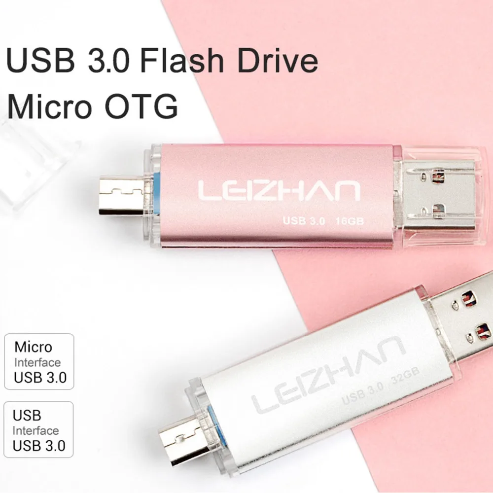 LEIZHAN usb накопитель Флешка 3 0 64 Гб OTG USB флеш 128 ГБ micro карта памяти 16 флэш диск 32