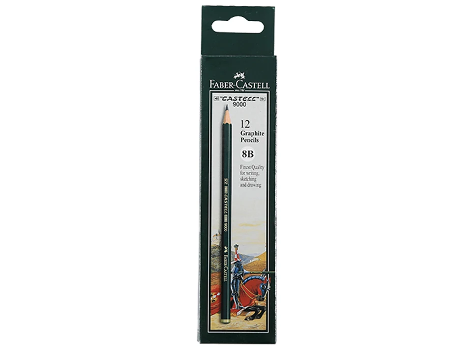 16 шт., художественные Графитовые карандаши Faber Castell 9000# для письма, затенения, эскиза, черный грифель, угольные карандаши, набор для рисования