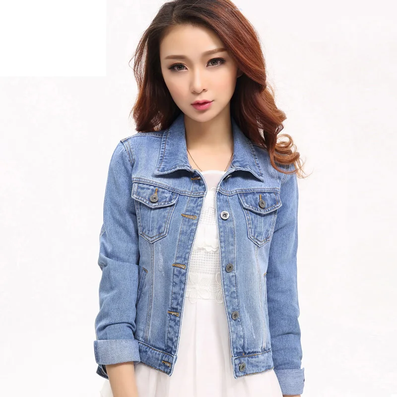 Spring Women Locomotive Denim Short Jacket 2018 New Autumn Harajuku Korean Fashion Outerwear Trend Slim Bomber Coat XY516 | Женская