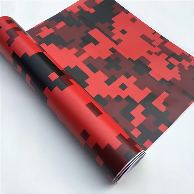 Red Digital HD Tiger Black Camo виниловая пленка для обертывания, красная полярная Снежная камуфляжная виниловая пленка для автомобиля, пленка для автомобиля, ноутбука - Название цвета: Red Digital