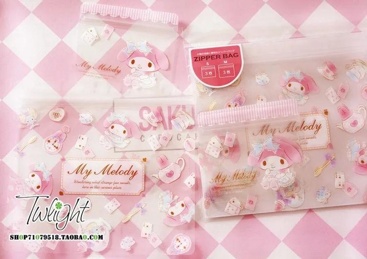 6 шт./компл. футболка с изображением персонажей видеоигр Мелодия little twin stars cinnamoroll само-уплотнения сумки для хранения Куклы Коллекционные