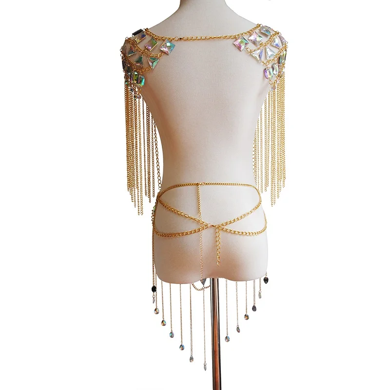 Classic Tassels Style Ladies Sequin Acrylic Shoulder Chain Necklace Promotion Fashion Sexy Beach Belly Body Jewelry | Украшения и