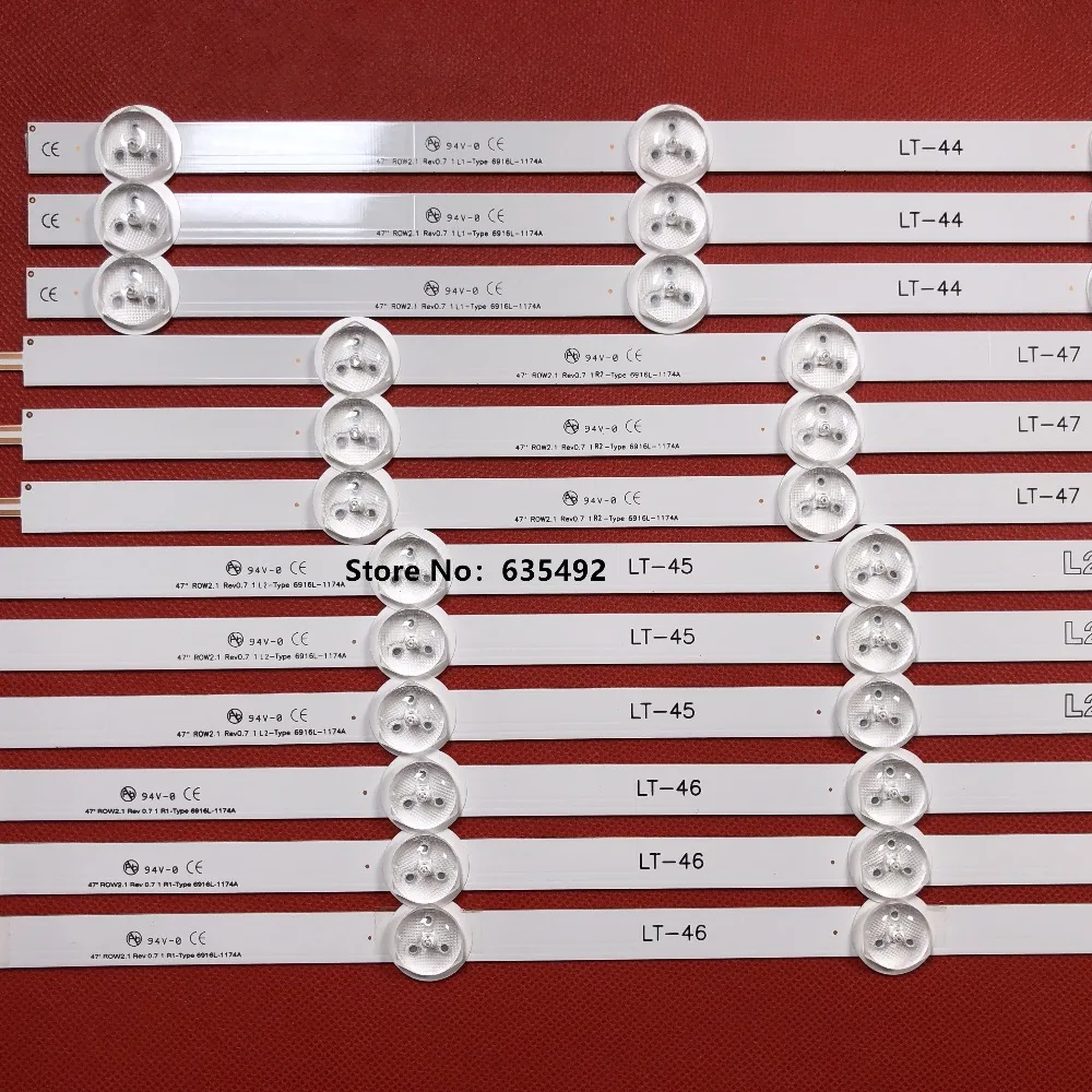Светодиодная лента для ЖК-телевизора LG 47 дюймов 47LN540S 47LN519C ROW2.1 6916L-1174A 6916L-1175A 6916L-1176A