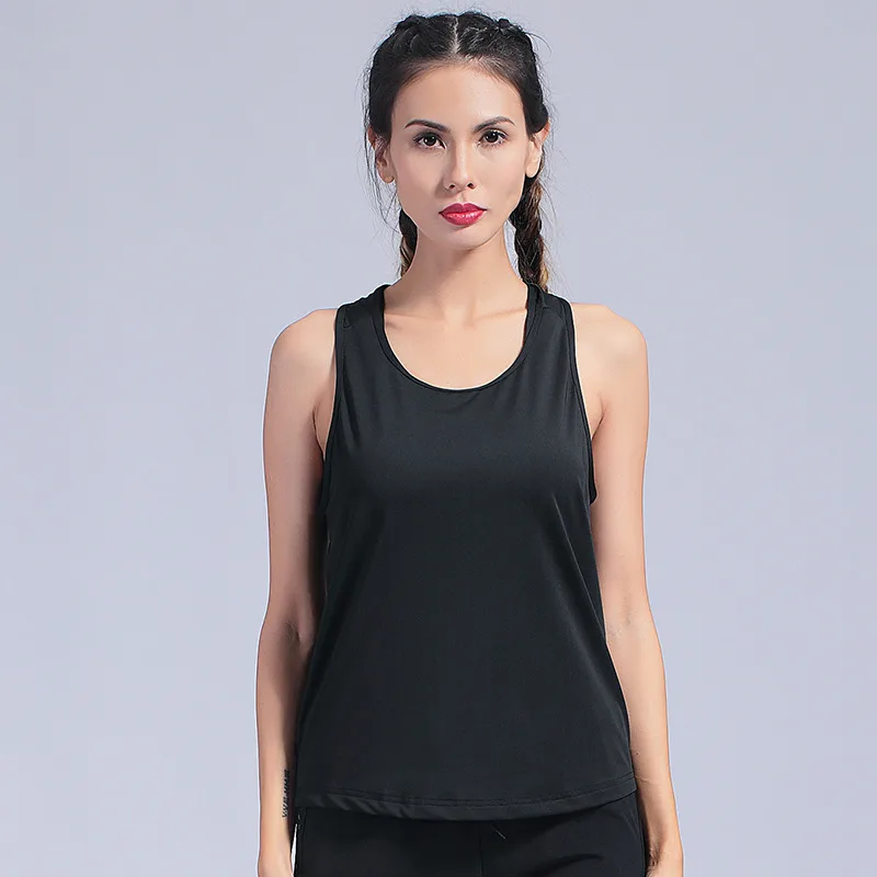 Черный Yoga Top Vest Quick Dry Workout Sport Fitness Women Sport Shirt Sexy Backless Female Sleeveless Yoga Running T Shirts - Цвет: Черный