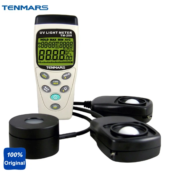 

3 в 1 Многофункциональный монитор окружающей среды UVA Intensitometer LUX Meter Solar Power Meter TM208