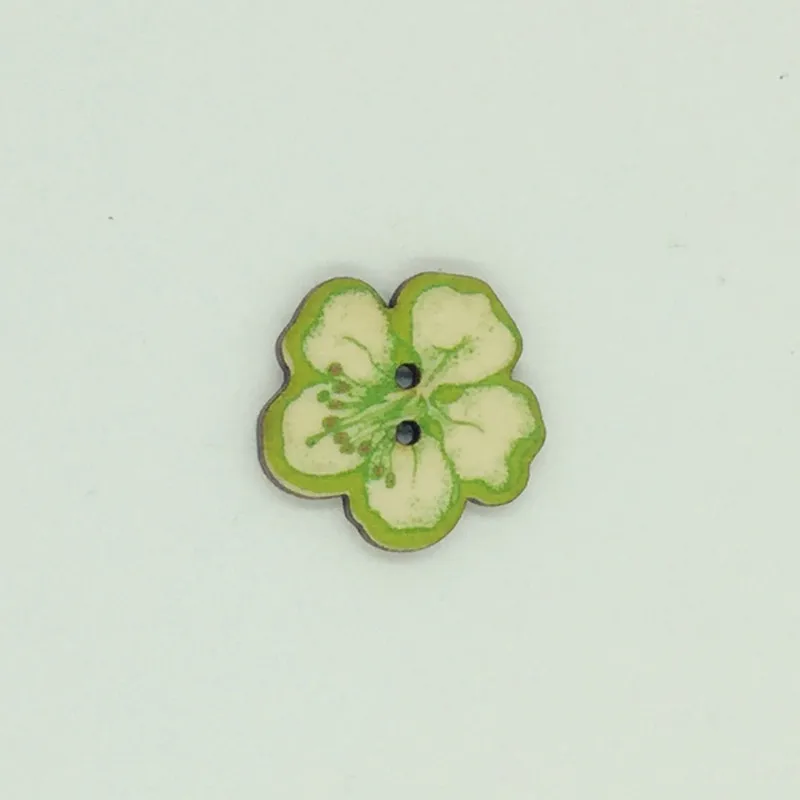 2017 г. Мультяшные кнопки в стиле ретро с цветочным узором 2 отверстиями плоской