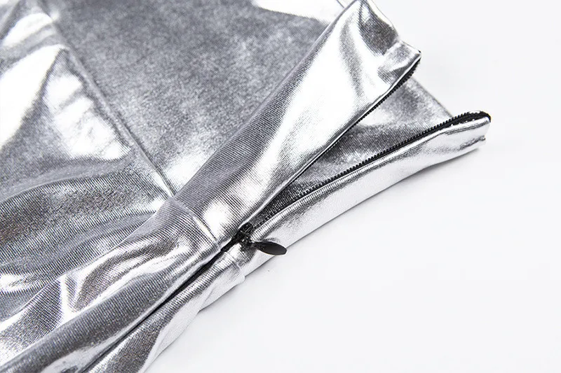 Yuqung silve lycra искусственная кожа Женская юбка миди в стиле 90-х винтажная короткая юбка с разрезом Весенняя повседневная юбка с высокой талией A76