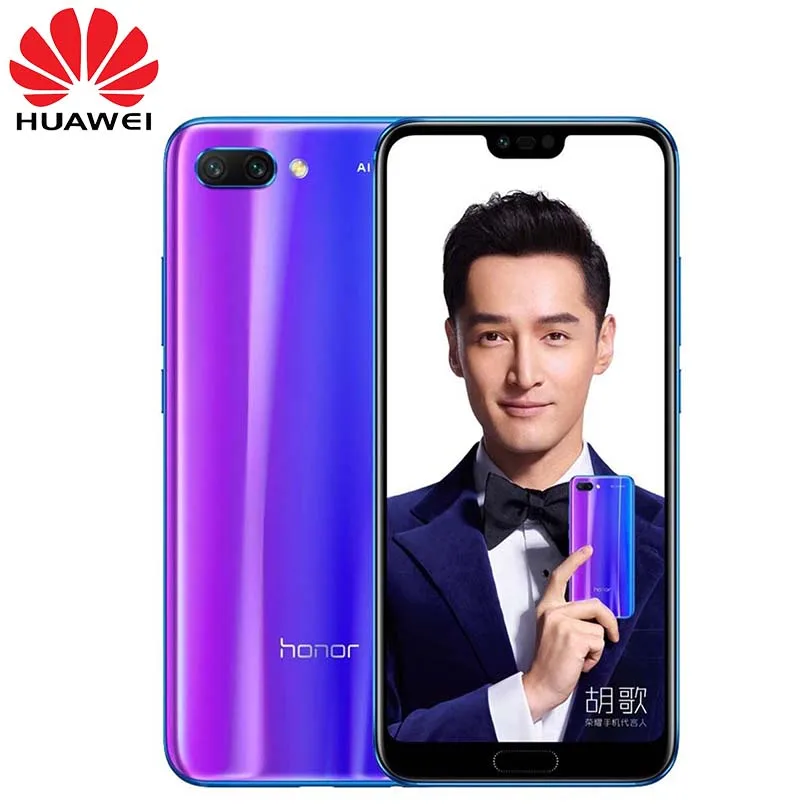 Новое поступление, Honor 10, 5,84 дюймов, 2280x1080 p, Honor 10 экран, мобильный телефон, четыре ядра, face ID, NFC, android 8,1, батарея 3400 мАч