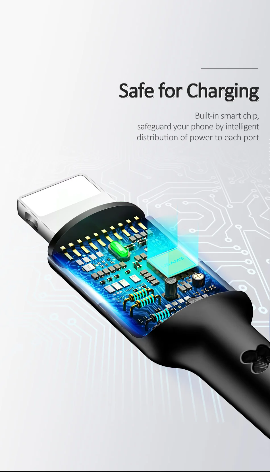 3 в 1 USB кабель для мобильного телефона USAMS Micro usb type C зарядный кабель для освещения зарядный кабель Micro зарядный usb-шнур