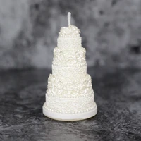 silicone candle mold 3d wedding cake shape soap candle mould handmade resin cake decorating tool