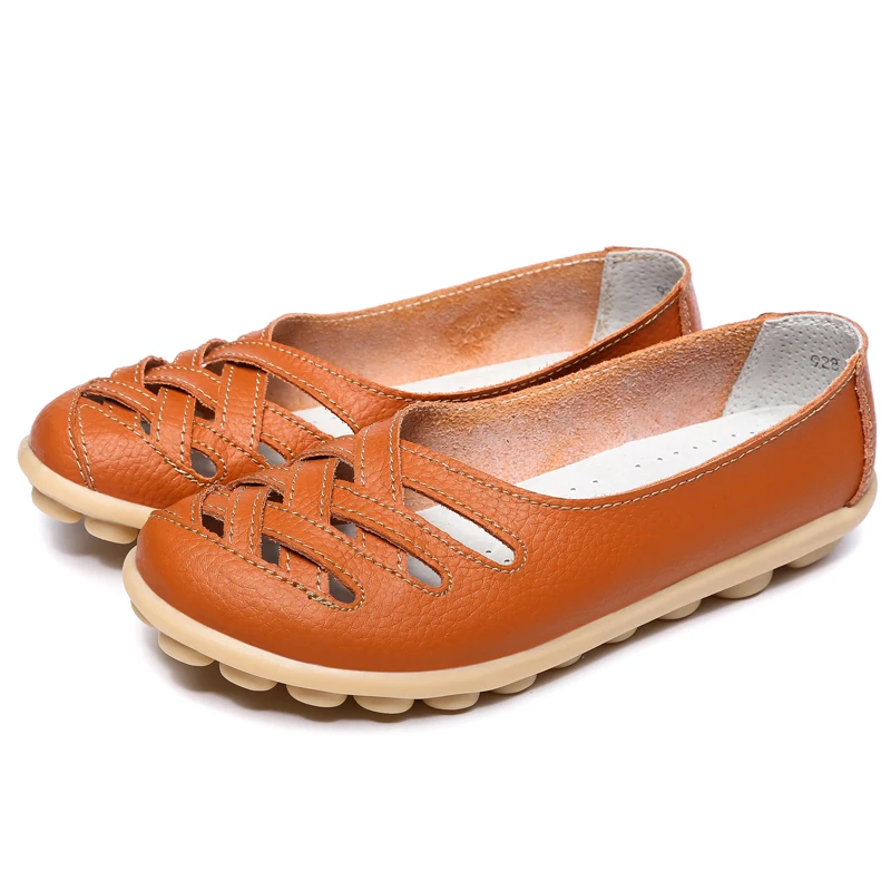 Дикие сандалии для мамы обувь на плоской подошве женская с перфорацией коллекция