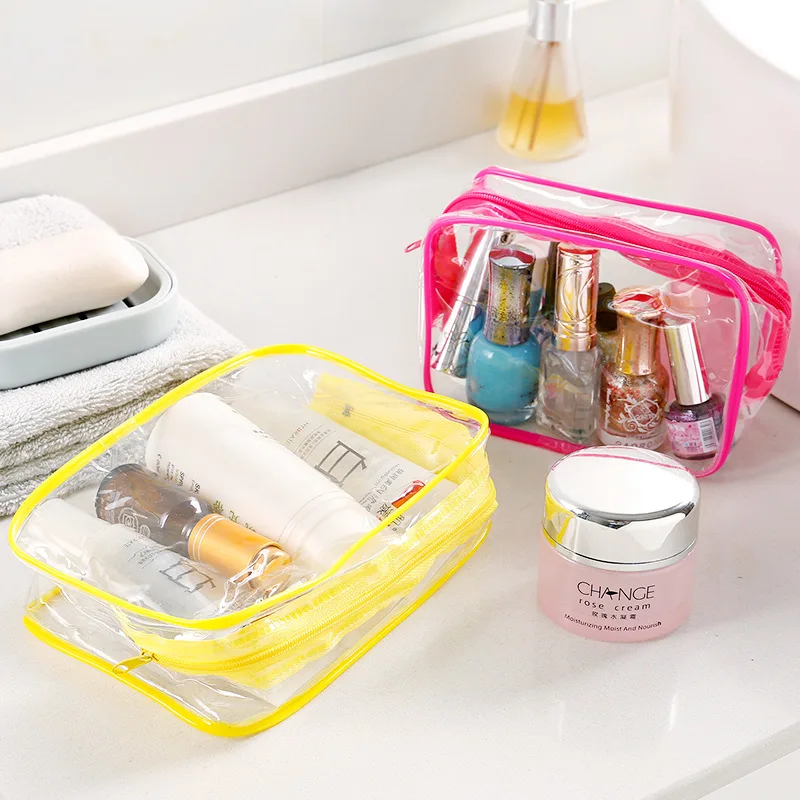 Прозрачная косметичка из ПВХ для женщин дорожная сумочка косметики на молнии