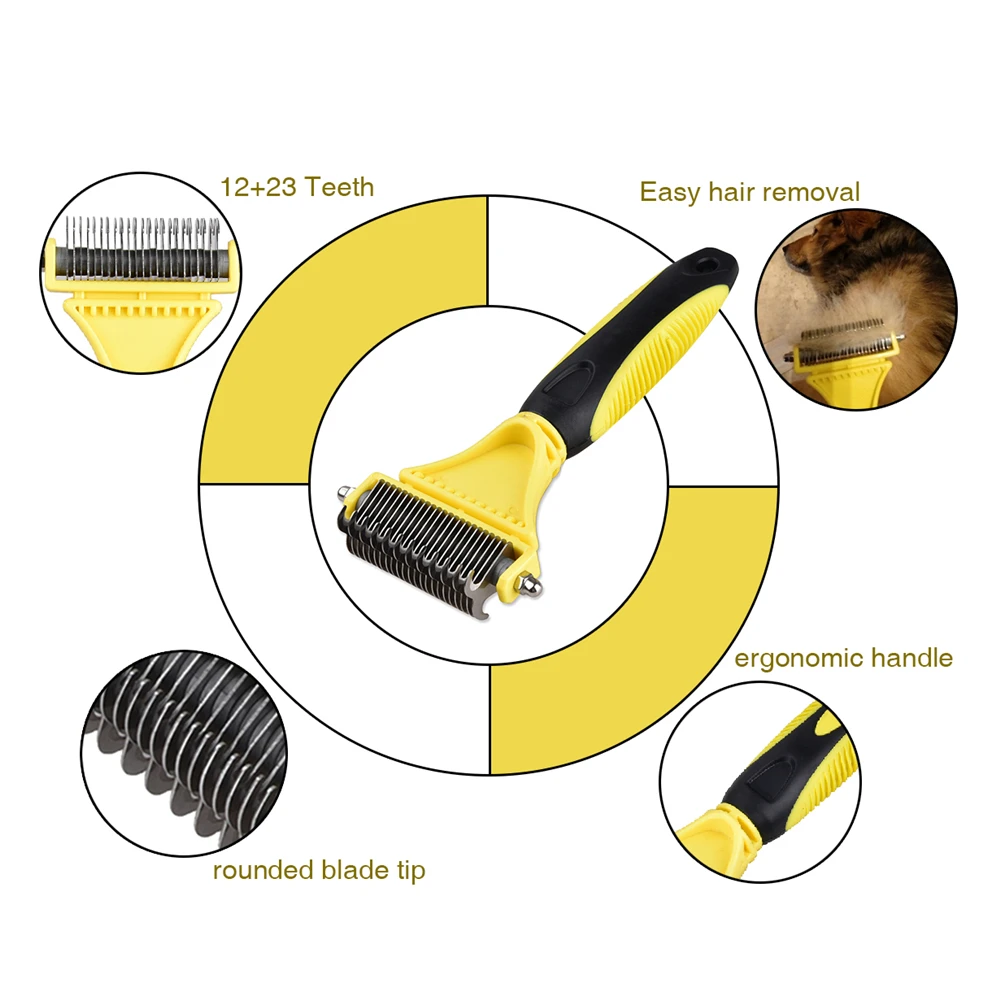 Двусторонняя меховая щетка для домашних животных ухода за кошками триммер