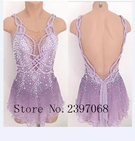 purple ice skating dress women competition figure skating dresses custom crystals ice skating dresses girls clothes b25