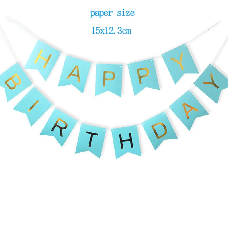 Banner HBD Blue(S) KAMMIZAD/Вечерние черные тканевые бумажные кисточки с помпонами на день рождения; розовые, blu баннеры на День рождения; принадлежности для детского дня рождения - Цвет: Banner HBD Blue(S)