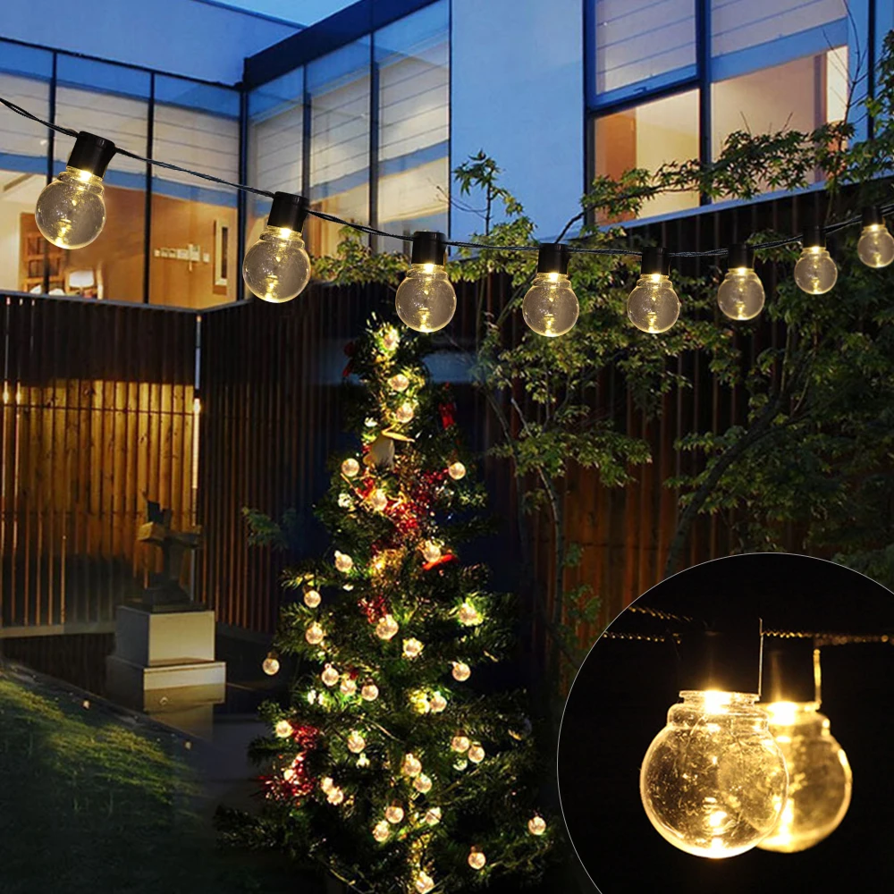 10/20 светодиодная Солнечная лампа гирлянда сказочный свет наружный солнечный шар
