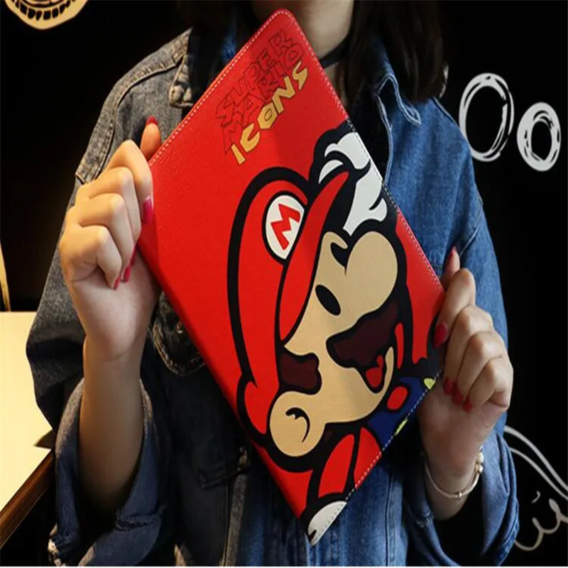 Милый характер Губка Боб Гарфилд Марио кожаный чехол для iPad mini 4 Вернуться ТПУ