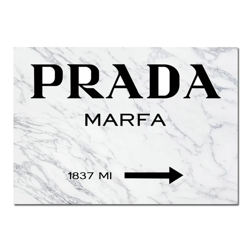 GZCJHP мраморный узор модный стиль постер Скандинавское украшение стены PRADA отпечатанная на холсте картина современная живопись, декоративная картина - Цвет: Picture 1