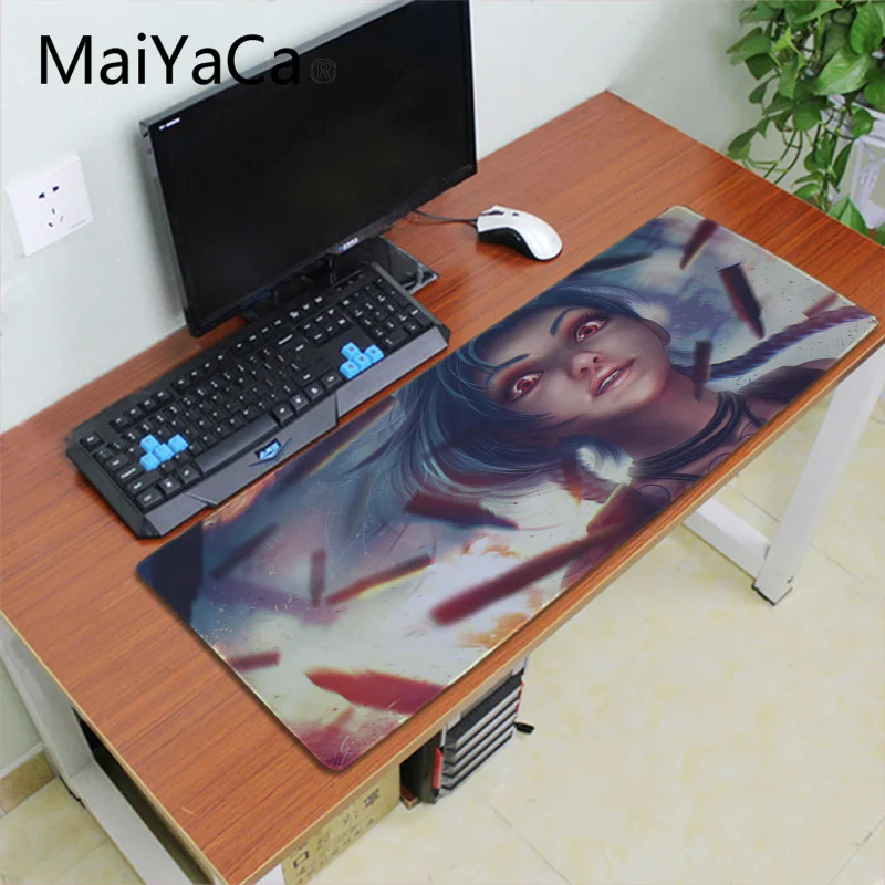 Maiyaca Jinx Лига Легенд резиновая мышь прочный Настольный коврик для мыши большой размер Аниме Коврик для мыши Прочный Стол Противоскользящий коврик для мыши
