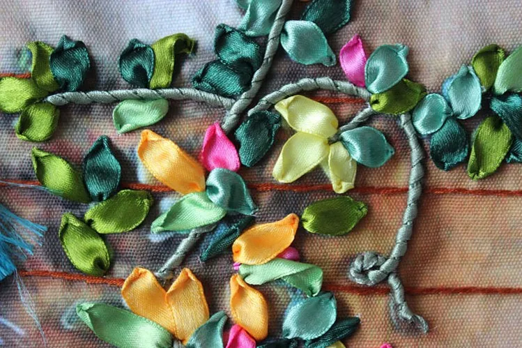 Новое поступление DIY незавершенные 3D ленты вышивка цветок картины наборы ручной работы Наборы для вышивания, Павлин 50*70 см