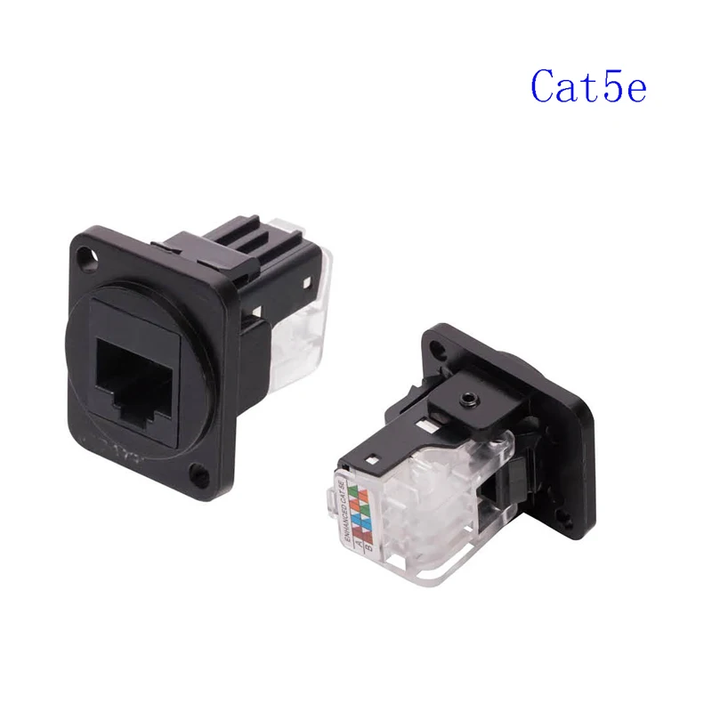 10 шт./лот D образный пресс RJ45 Cat5e сетевой штекер Шасси Панель монтажный разъем