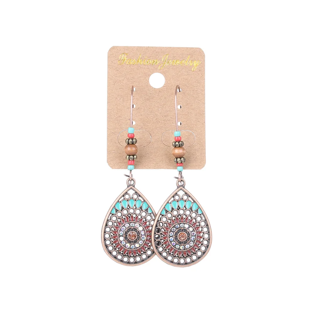 Женские винтажные серьги капельки Boho индийские в виде капель воды модные женские