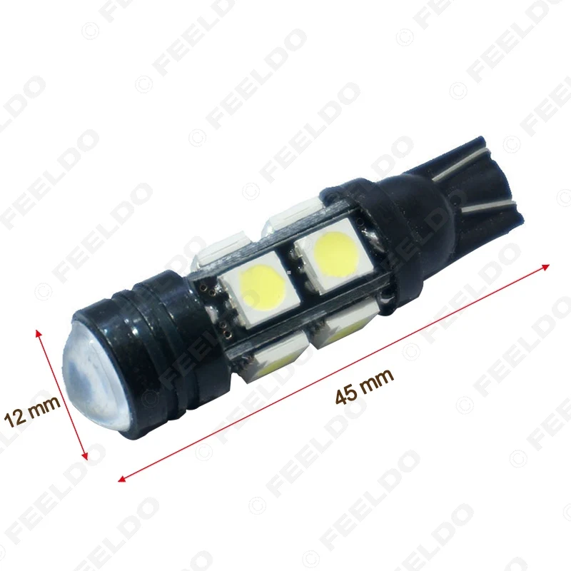 FEELDO 50 шт. T10 8SMD + 1 5 Вт светодиодные линзы W5W Светодиодная индикация высокой