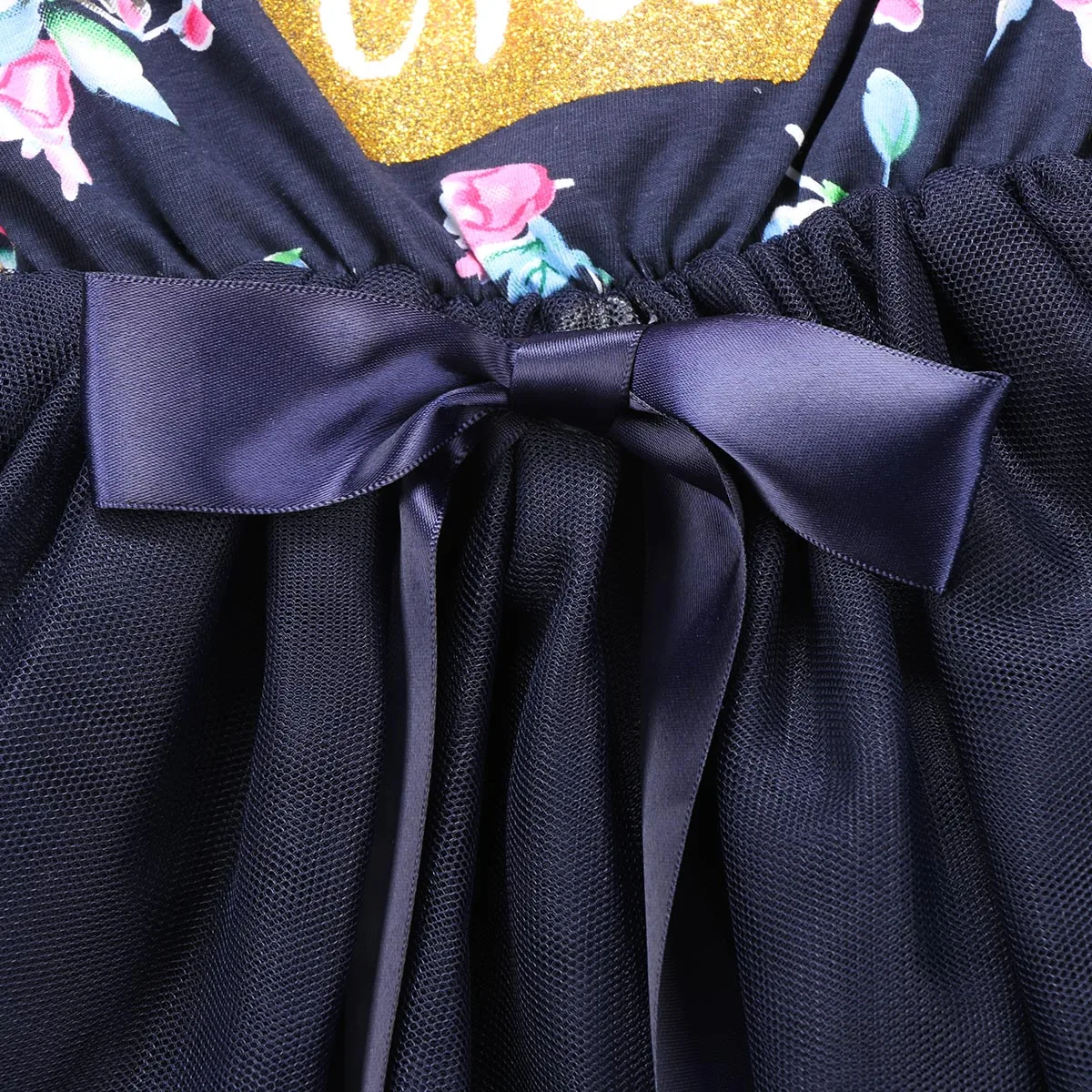 2017 г. Платье принцессы с цветочным узором для девочек Золотое праздничное платье