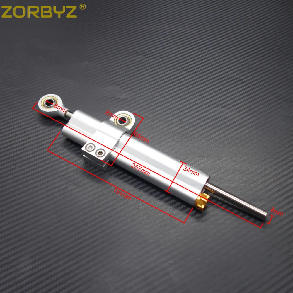 ZORBYZ мотоцикла Серебряный ЧПУ Регулируемый рулевой демпфер для Yamaha MT 07 MT07 MT09 09 10 R6