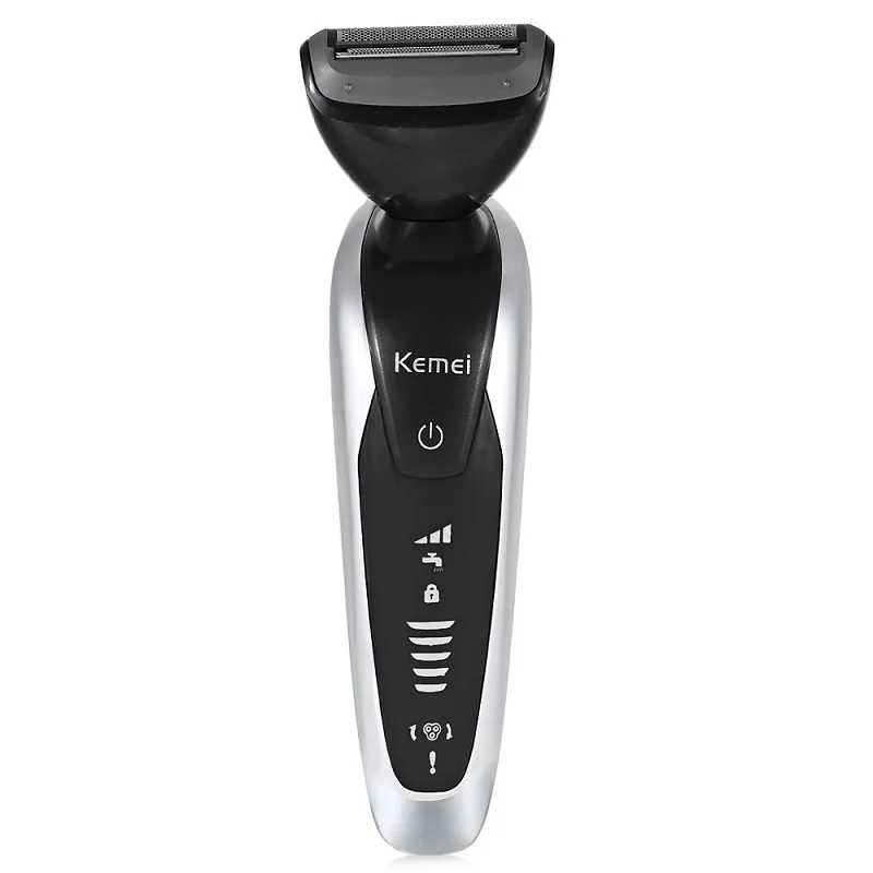 Kemei KM-8867 7 в 1 электробритва перезаряжаемая 3D моющаяся бритвенная машина вращающееся тройное лезвие плавающие головки триммер для тела