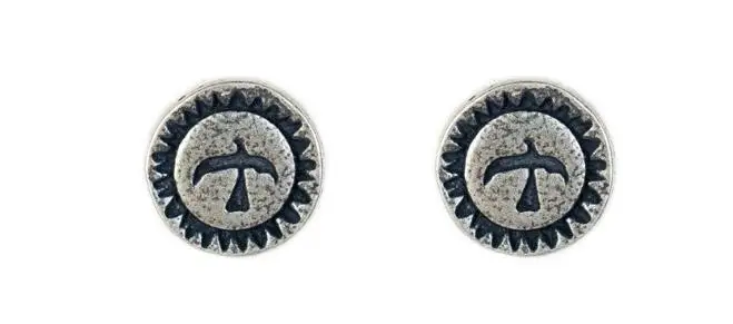 Zavorohin Real 925 Серебряная круглой формы знак птицы животных серьги гвоздики для женщин и мужчин ювелирные изделия вечерние подарок