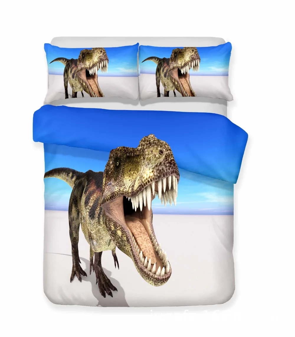 Bedclothes 3D Double Print Dinosaur Digital Printing Bedding Set Queen King Size Hot sale | Дом и сад
