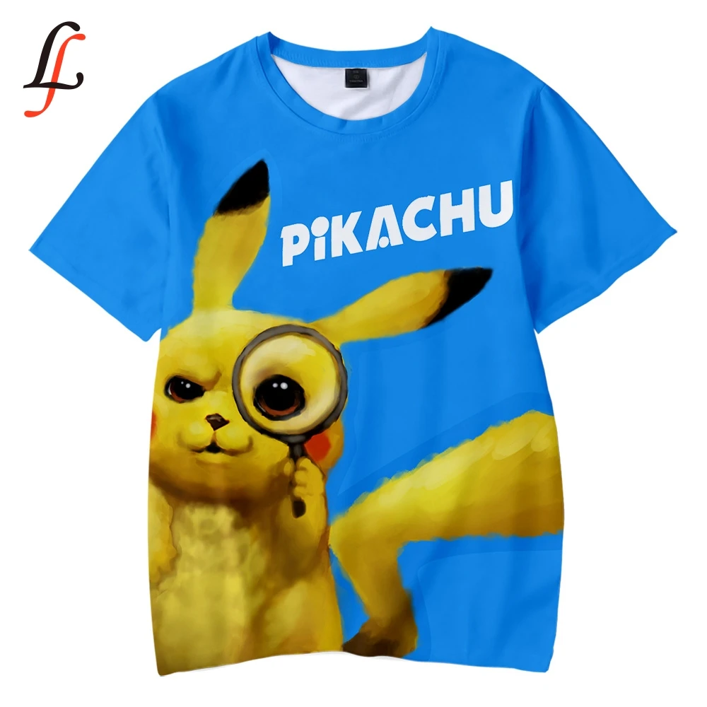 Pikachu Harajuku/Детская футболка с 3D рисунком Мягкая круглым вырезом и Q Повседневная