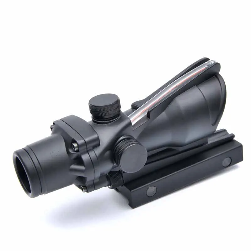 Тактический ACOG 1X32 прицел Красный точка зрения Оптика прицел с реальным оптоволоконный прицел 20 мм Пикатинни Вивер