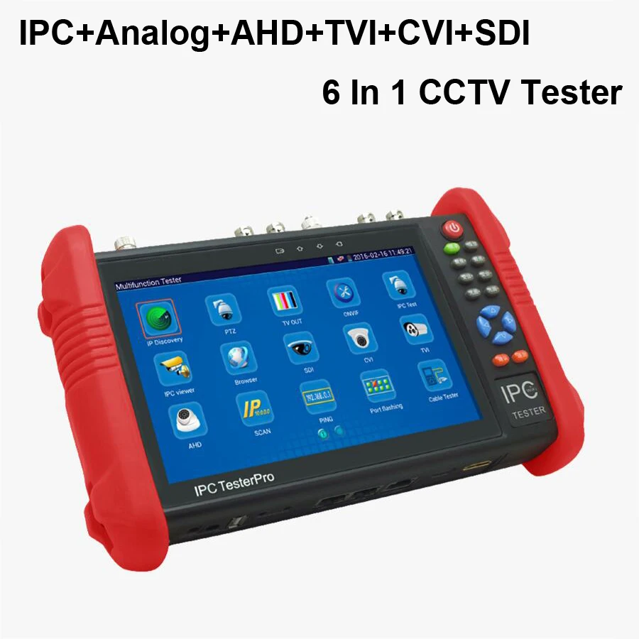 IP камера тестер CCTV 7 дюймов IPS HD 6 в 1: IP/аналоговый/TVI/CVI/AHD/SDI с открытием/Быстрый