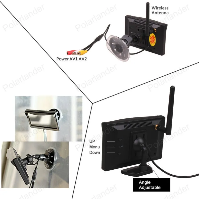 TFT LCD беспроводной 5-дюймовый монитор для камеры заднего вида парковочный