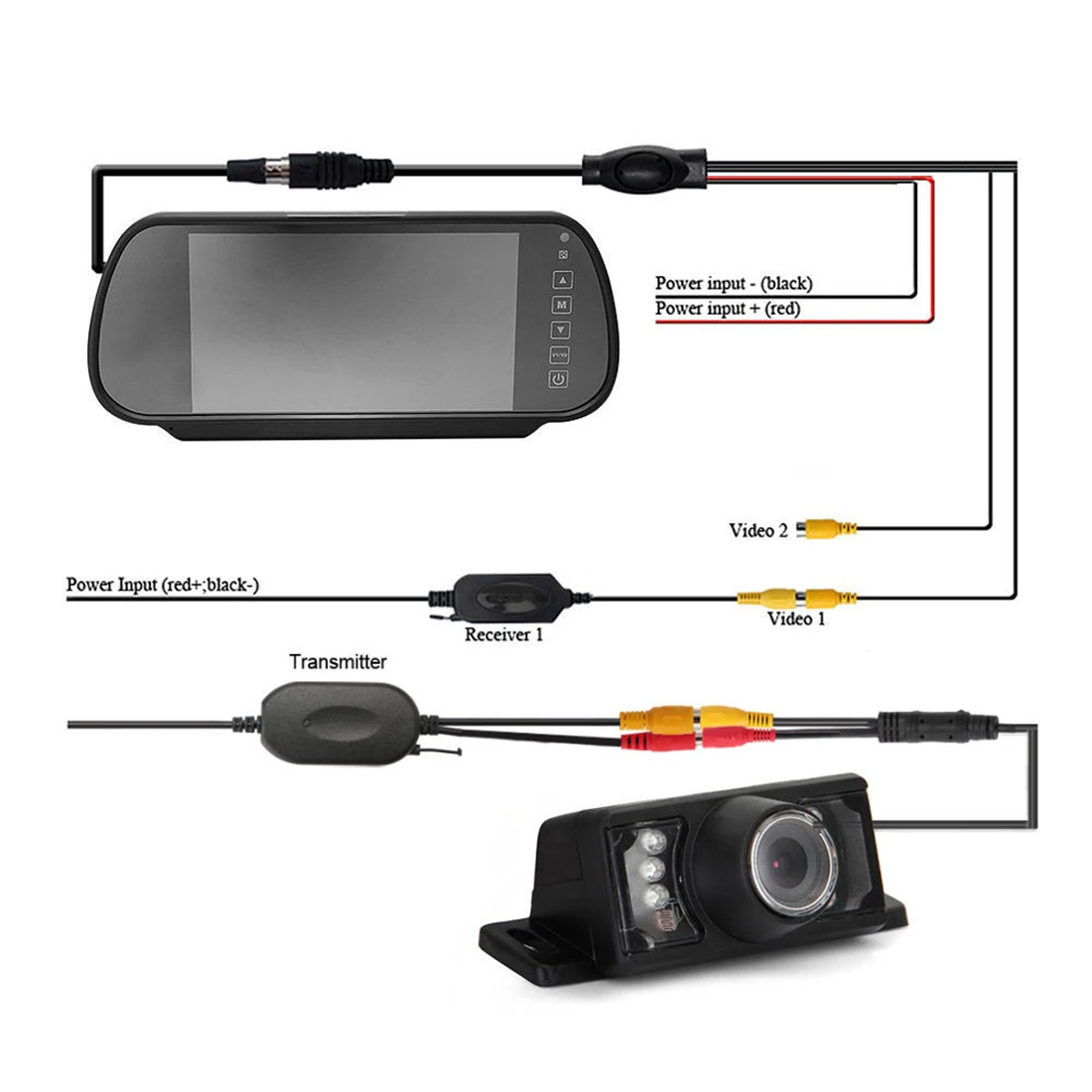 Marsnaska Высокое качество " TFT lcd широкий экран заднего вида автомобиля резервный монитор+ передатчик+ 7 светодиодный камера
