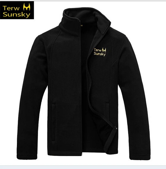TR023 BLACK Горячая Распродажа Terwsunsky HQ Мужская Весенняя/Осенняя тонкая спортивная верхняя одежда флисовые куртки TR023 - Цвет: TR023 BLACK