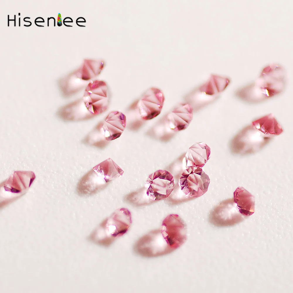 Hisenlee 1,3 мм 1440 шт./упак. много Цвета Циркон микро алмазов, короткая стрижка, Стекло Стразы мини камешки для дизайна ногтей украшение ногтей - Цвет: Light Pink