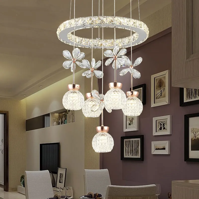 люстры люстра в спальню Современные кольцо светодио дный свет Cristal Lustre