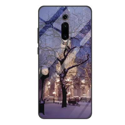 Золотой Чехол из закаленного стекла для Xiaomi Mi 9 T 9 t, Мягкая силиконовая задняя крышка для Xiaomi Mi 9 T, чехол для телефона с рисунком из мультфильма s для Xiaomi Mi 9 T - Цвет: Золотой