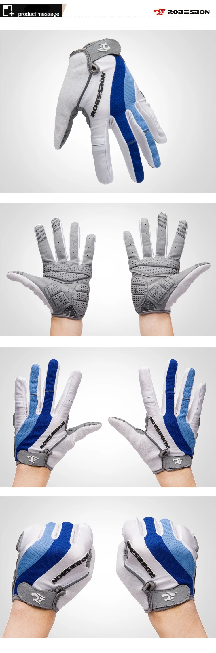 Robesbon мужские теплые MTB горный велосипед Ciclismo Guantes полный палец велосипед на открытом воздухе Спорт Luvas зима осень велосипедные перчатки