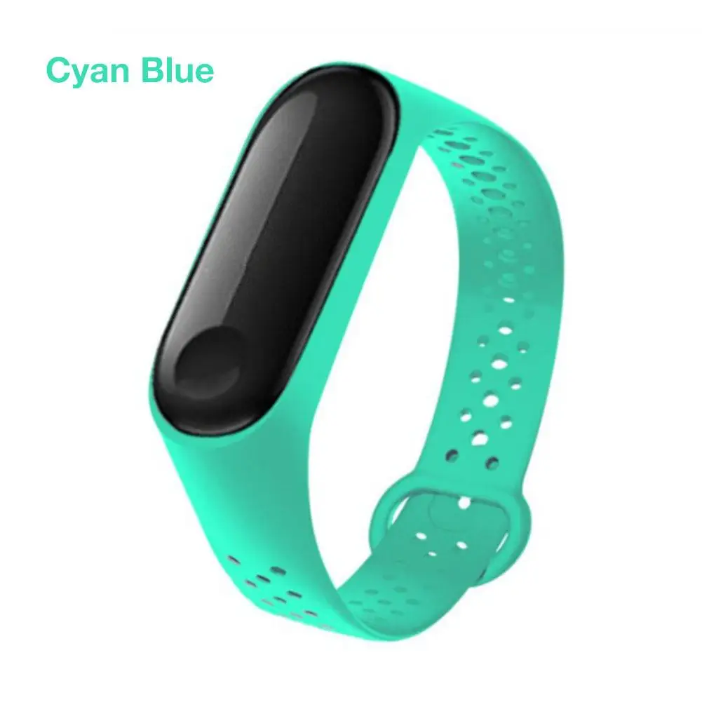 Cyan Blue ТПУ Смарт-часы, браслет, цветной ремешок, браслет, сменный ремешок, спортивные часы, наручные часы для Xiaomi Mi, 3 браслета - Цвет: Cyan Blue