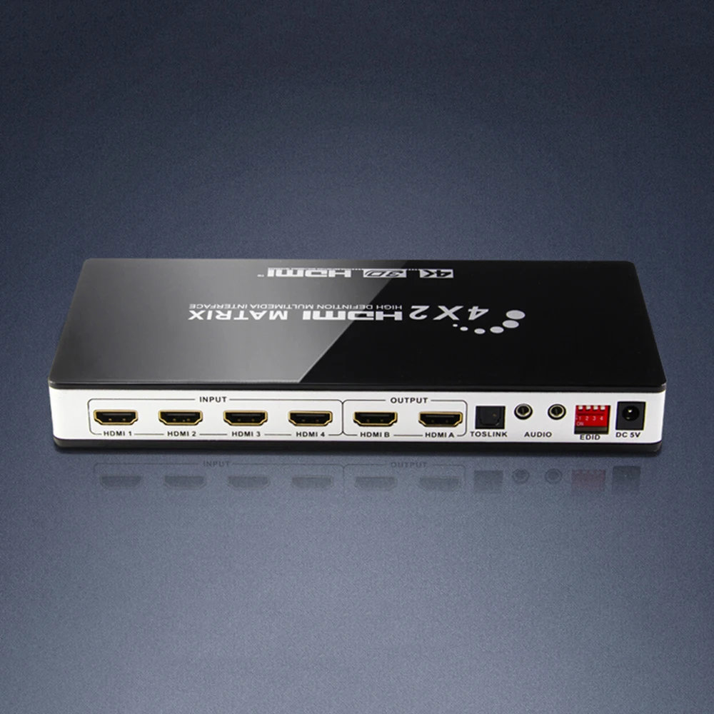 Full HD 4K 1080P HDMI совместимая матрица 4x2 Переключатель сплиттер EDID HIFI с ИК пультом