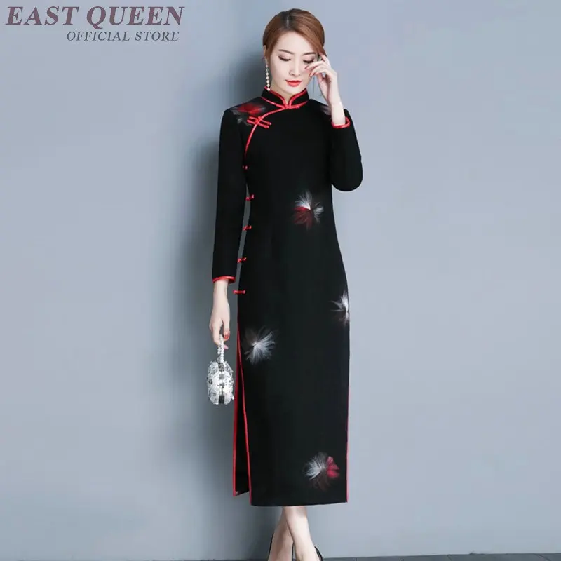 Cheongsam qipao китайское оригинальное платье китайская женская традиционная китайская одежда qi pao Женское зимнее платье AA3325