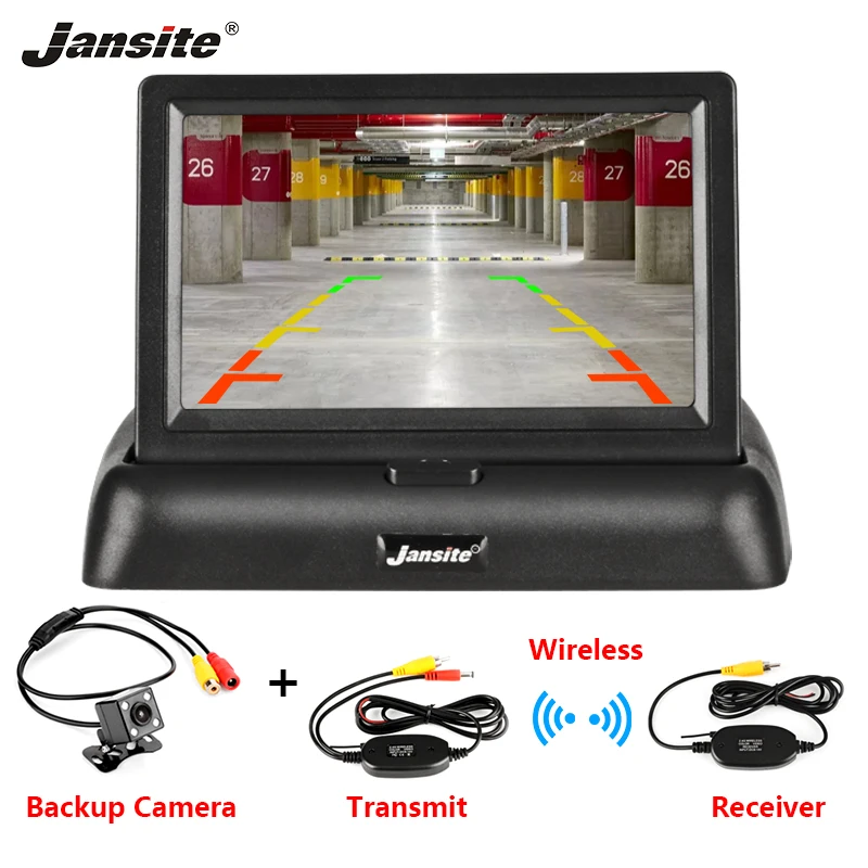 Jansite 4," Складной автомобильный монитор TFT lcd дисплей камера s камера заднего вида парковочная система для автомобиля заднего вида NTSC PAL
