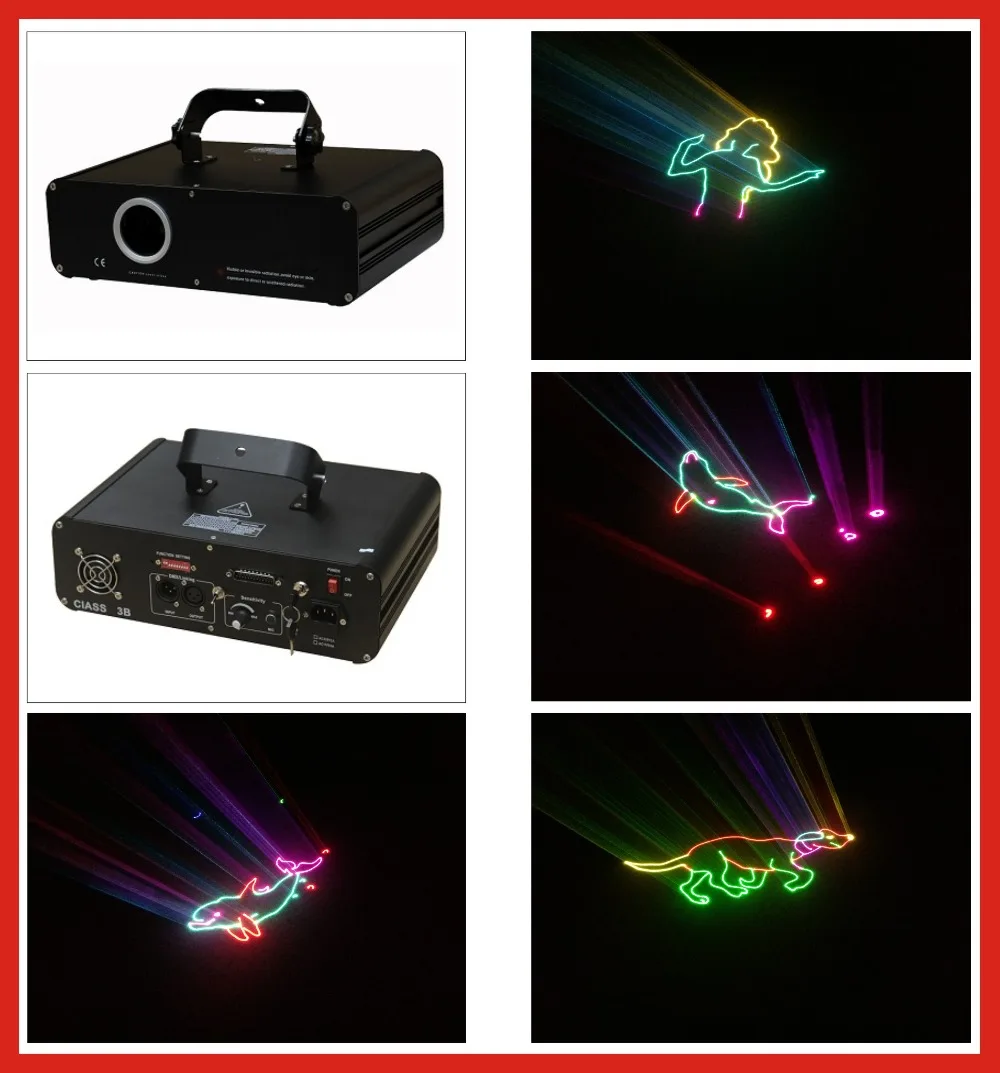 Новый 1 Вт RGB анимационный лазерный светильник 20kpps многоцветный зеленый 150 мВт при