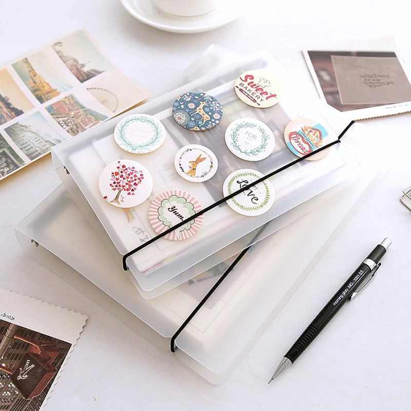 

PVC Receive Bag Storage Card Bag for A5 A6 A7 Spiral Notebook Loose Diary Coil Ring Binder Filler Paper Seperate Planner