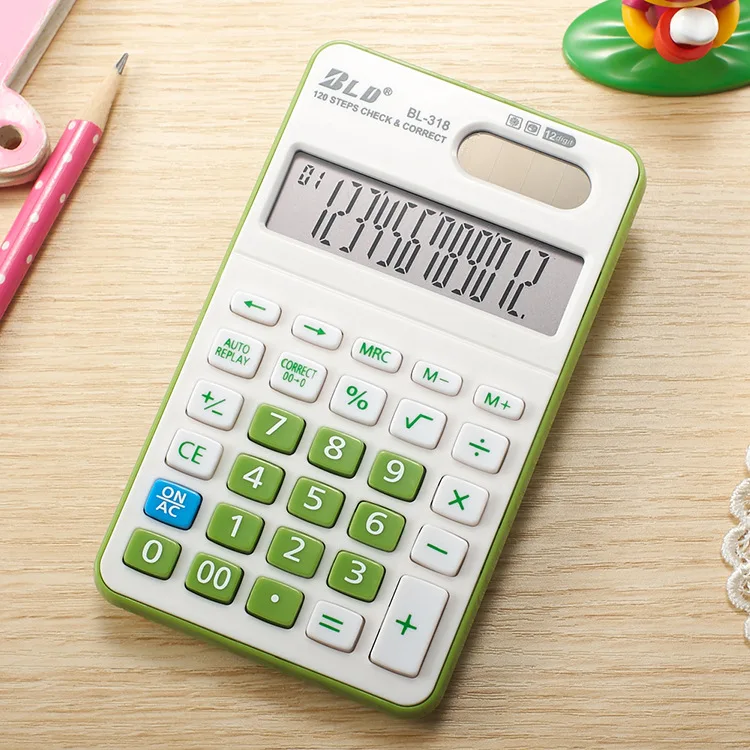 12 цифр дисплей 120 шагов проверьте правильный калькулятор солнечный Calculadora Cientifica